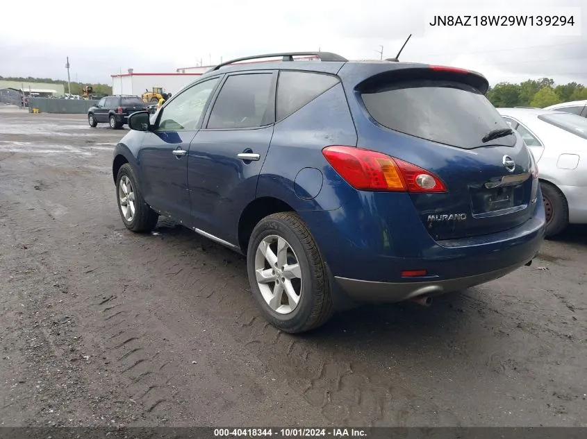 JN8AZ18W29W139294 2009 Nissan Murano Sl