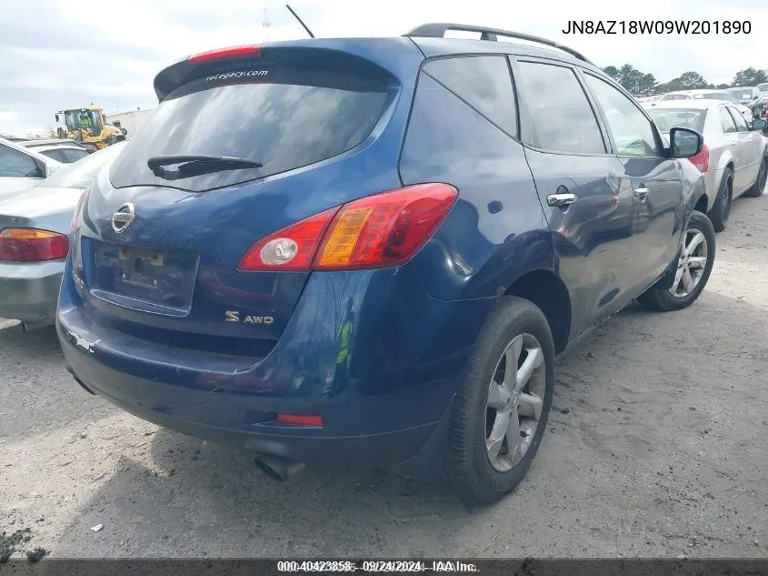 JN8AZ18W09W201890 2009 Nissan Murano S