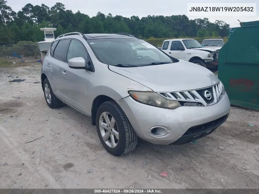 2009 Nissan Murano Sl VIN: JN8AZ18W19W205432 Lot: 40427524