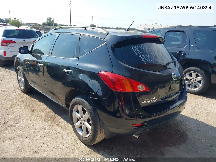 2009 Nissan Murano S VIN: JN8AZ18W09W140394 Lot: 40428172