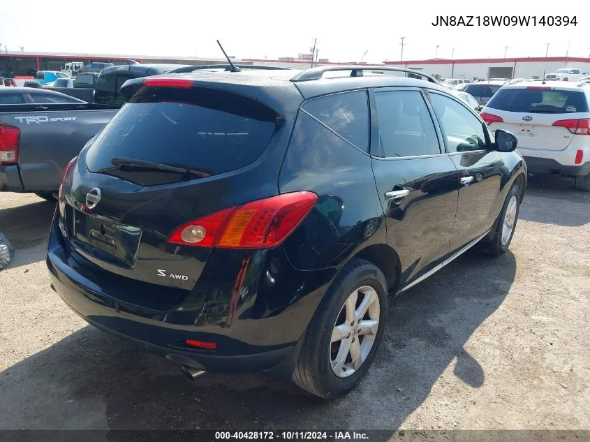 JN8AZ18W09W140394 2009 Nissan Murano S