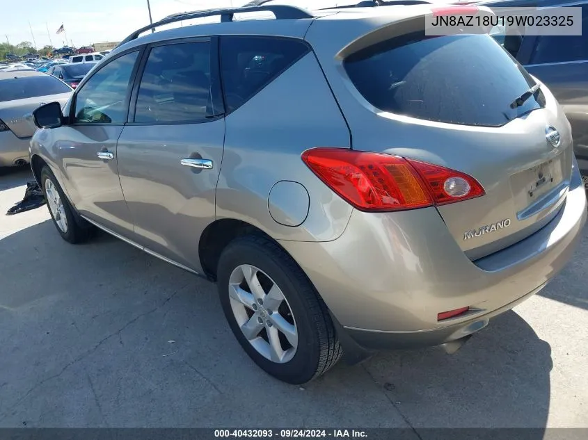 2009 Nissan Murano Sl VIN: JN8AZ18U19W023325 Lot: 40432093