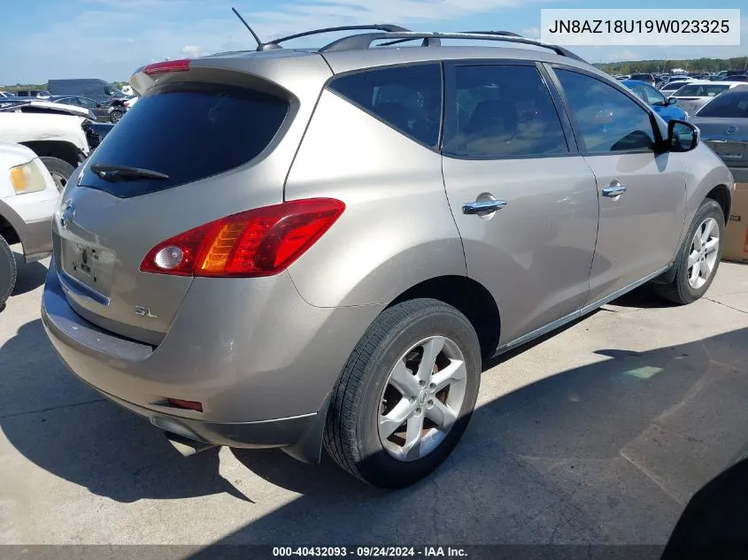 2009 Nissan Murano Sl VIN: JN8AZ18U19W023325 Lot: 40432093