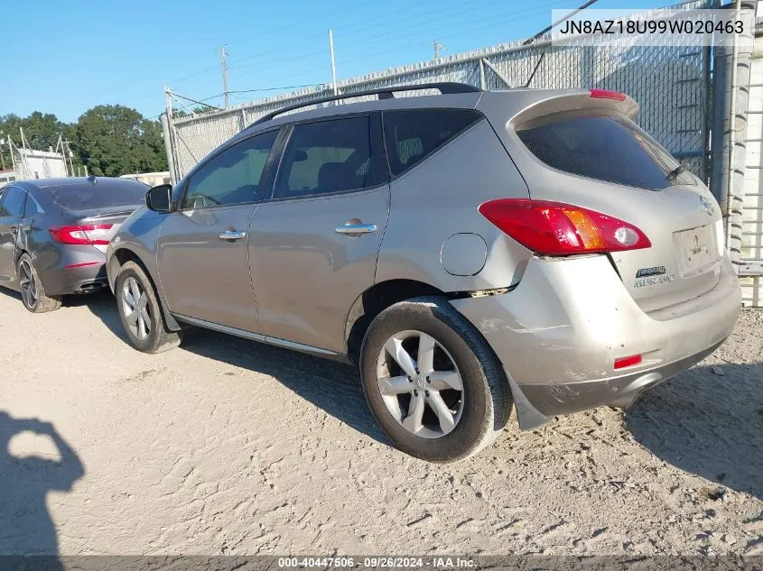 2009 Nissan Murano Sl VIN: JN8AZ18U99W020463 Lot: 40447506