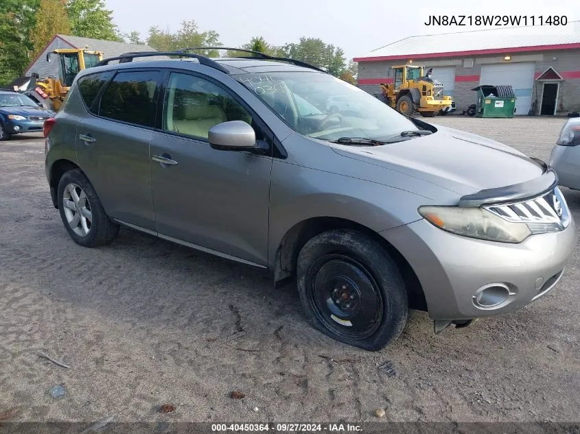 JN8AZ18W29W111480 2009 Nissan Murano Sl