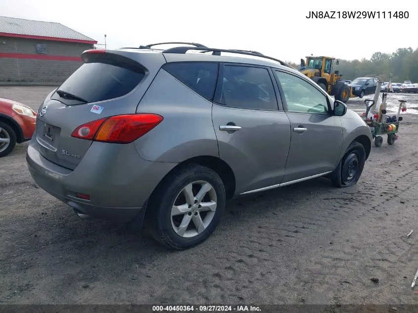 2009 Nissan Murano Sl VIN: JN8AZ18W29W111480 Lot: 40450364