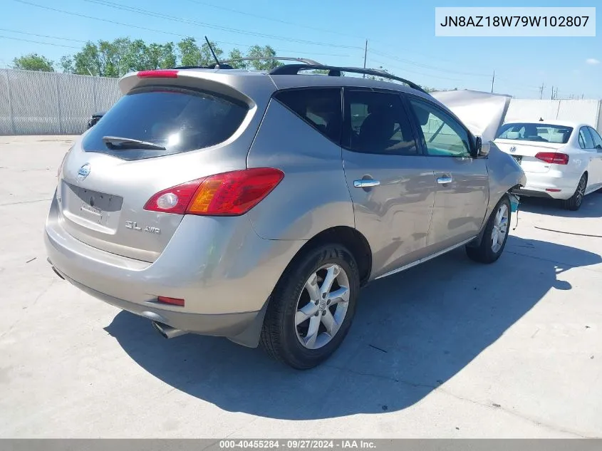 2009 Nissan Murano Sl VIN: JN8AZ18W79W102807 Lot: 40455284