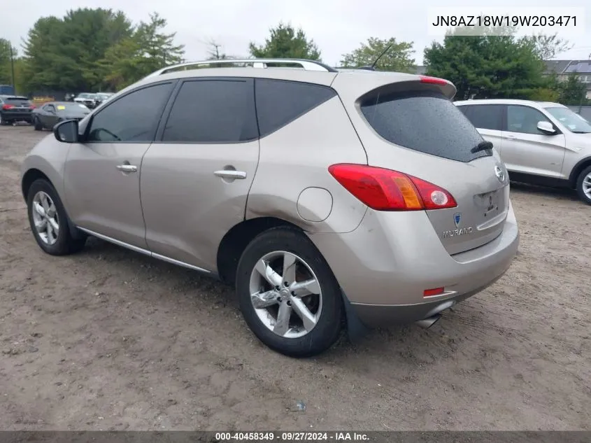 2009 Nissan Murano Sl VIN: JN8AZ18W19W203471 Lot: 40458349