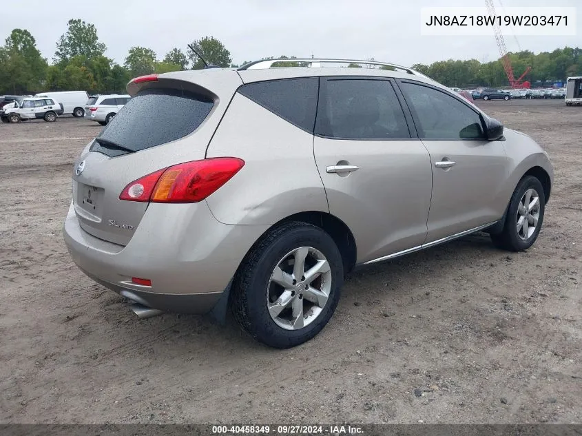 2009 Nissan Murano Sl VIN: JN8AZ18W19W203471 Lot: 40458349