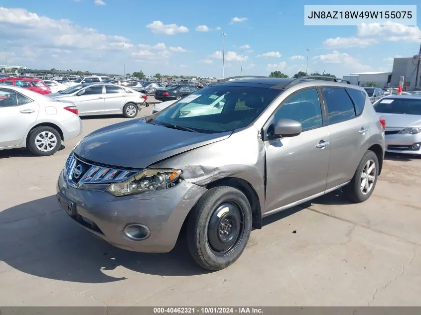 2009 Nissan Murano Sl VIN: JN8AZ18W49W155075 Lot: 40462321