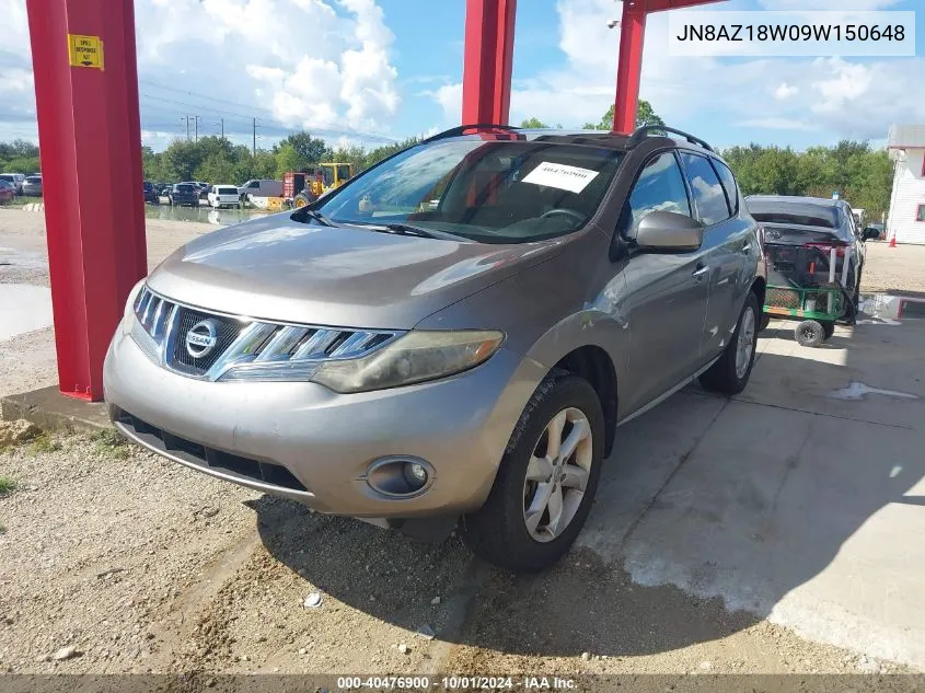 2009 Nissan Murano Sl VIN: JN8AZ18W09W150648 Lot: 40476900