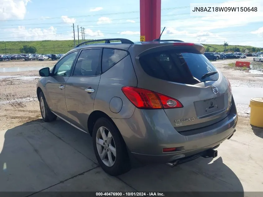 JN8AZ18W09W150648 2009 Nissan Murano Sl