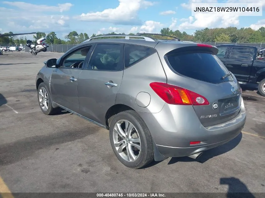 2009 Nissan Murano Le VIN: JN8AZ18W29W104416 Lot: 40480745