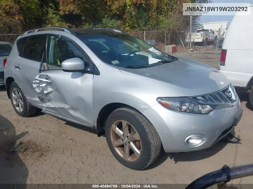 2009 Nissan Murano Sl VIN: JN8AZ18W19W203292 Lot: 40494789