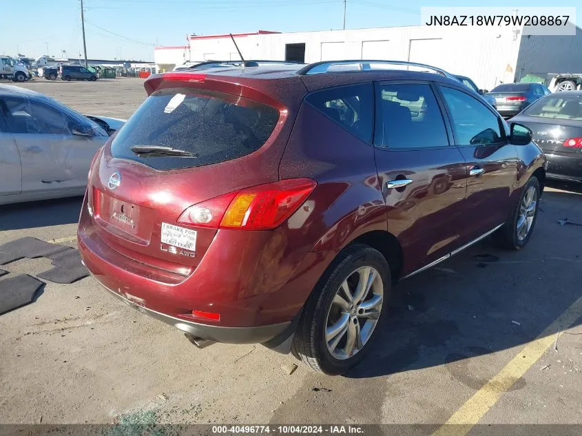 2009 Nissan Murano Le VIN: JN8AZ18W79W208867 Lot: 40496774