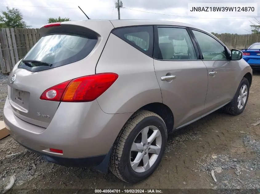 JN8AZ18W39W124870 2009 Nissan Murano S