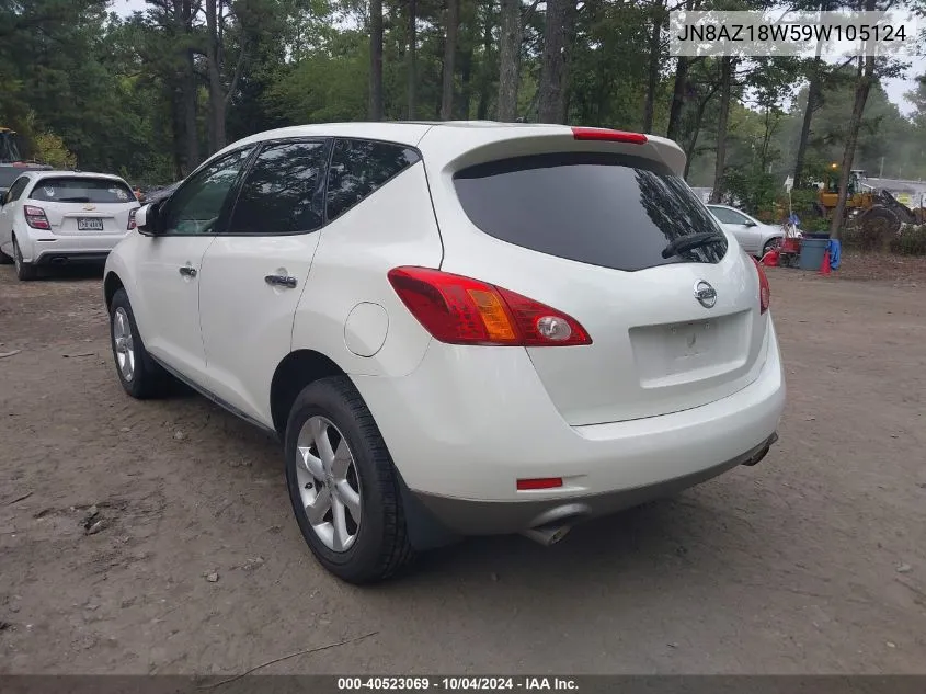 2009 Nissan Murano Sl VIN: JN8AZ18W59W105124 Lot: 40523069