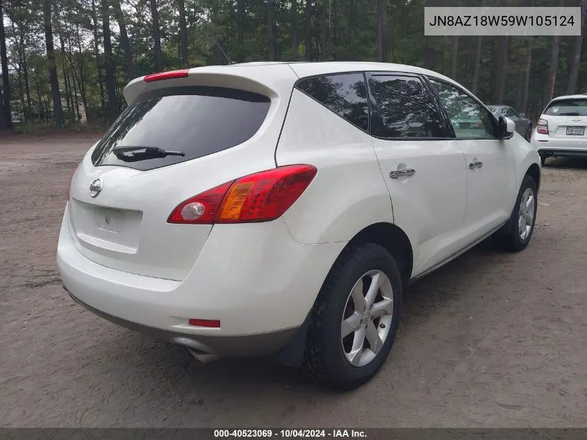 2009 Nissan Murano Sl VIN: JN8AZ18W59W105124 Lot: 40523069