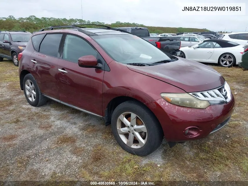 2009 Nissan Murano S/Sl VIN: JN8AZ18U29W019851 Lot: 40530565