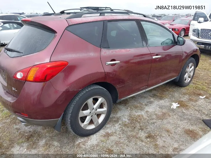 JN8AZ18U29W019851 2009 Nissan Murano S/Sl