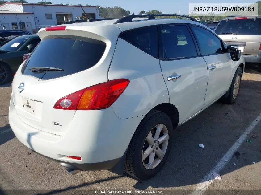 2009 Nissan Murano Sl VIN: JN8AZ18U59W009184 Lot: 40543192