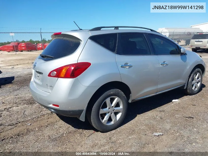 2009 Nissan Murano S VIN: JN8AZ18W99W141298 Lot: 40543694