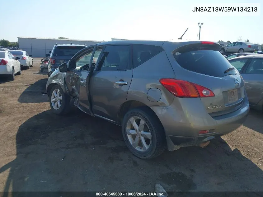 2009 Nissan Murano Sl VIN: JN8AZ18W59W134218 Lot: 40545589