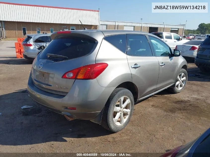 2009 Nissan Murano Sl VIN: JN8AZ18W59W134218 Lot: 40545589