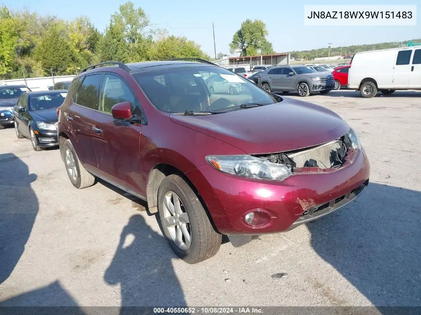 2009 Nissan Murano Sl VIN: JN8AZ18WX9W151483 Lot: 40550652