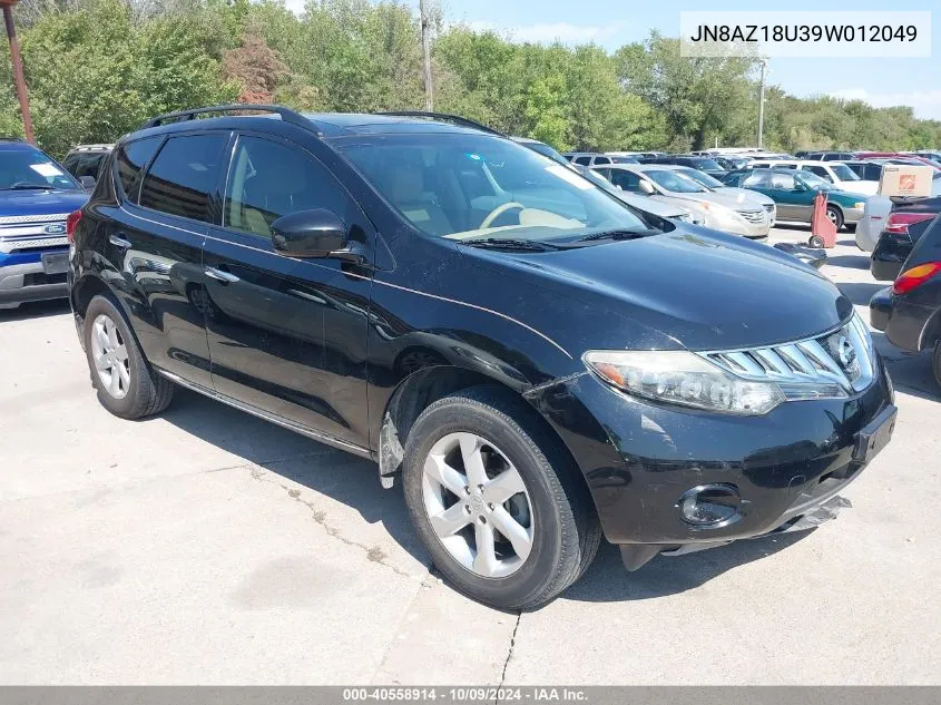 2009 Nissan Murano Sl VIN: JN8AZ18U39W012049 Lot: 40558914