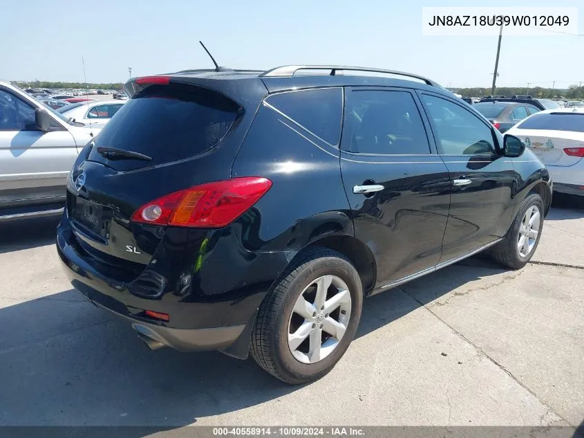 JN8AZ18U39W012049 2009 Nissan Murano Sl