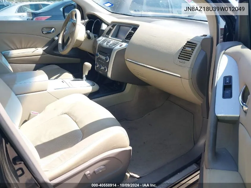 JN8AZ18U39W012049 2009 Nissan Murano Sl