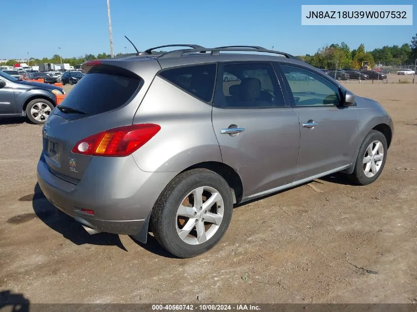 JN8AZ18U39W007532 2009 Nissan Murano Sl