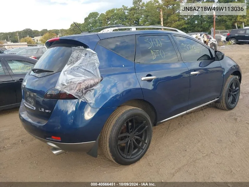 JN8AZ18W49W113036 2009 Nissan Murano Le