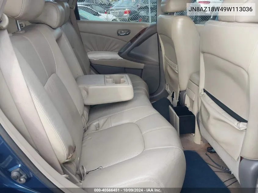 JN8AZ18W49W113036 2009 Nissan Murano Le