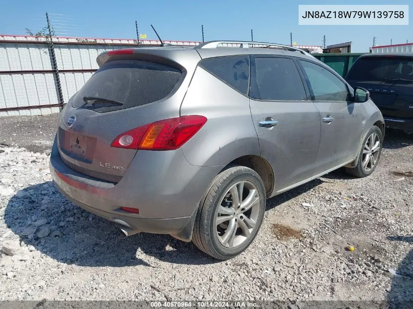 2009 Nissan Murano Le VIN: JN8AZ18W79W139758 Lot: 40570964