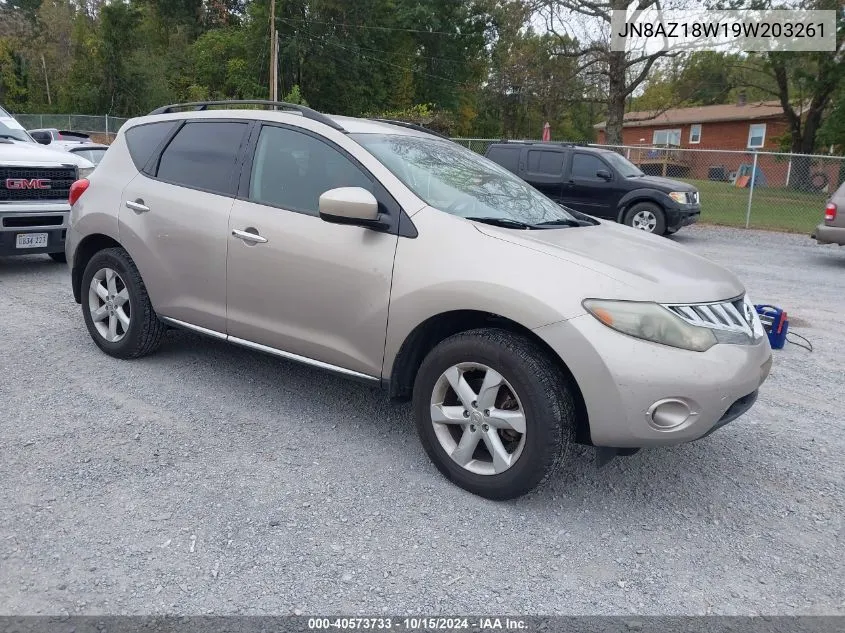 2009 Nissan Murano S VIN: JN8AZ18W19W203261 Lot: 40573733