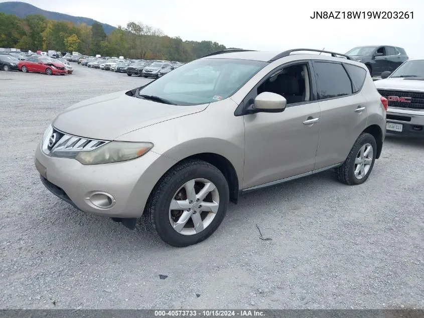 JN8AZ18W19W203261 2009 Nissan Murano S