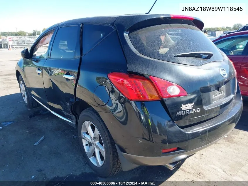 JN8AZ18W89W118546 2009 Nissan Murano S/Sl/Le