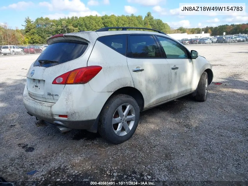 JN8AZ18W49W154783 2009 Nissan Murano Sl