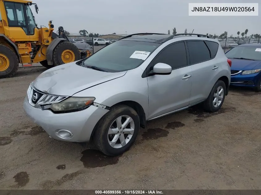 2009 Nissan Murano Sl VIN: JN8AZ18U49W020564 Lot: 40599356