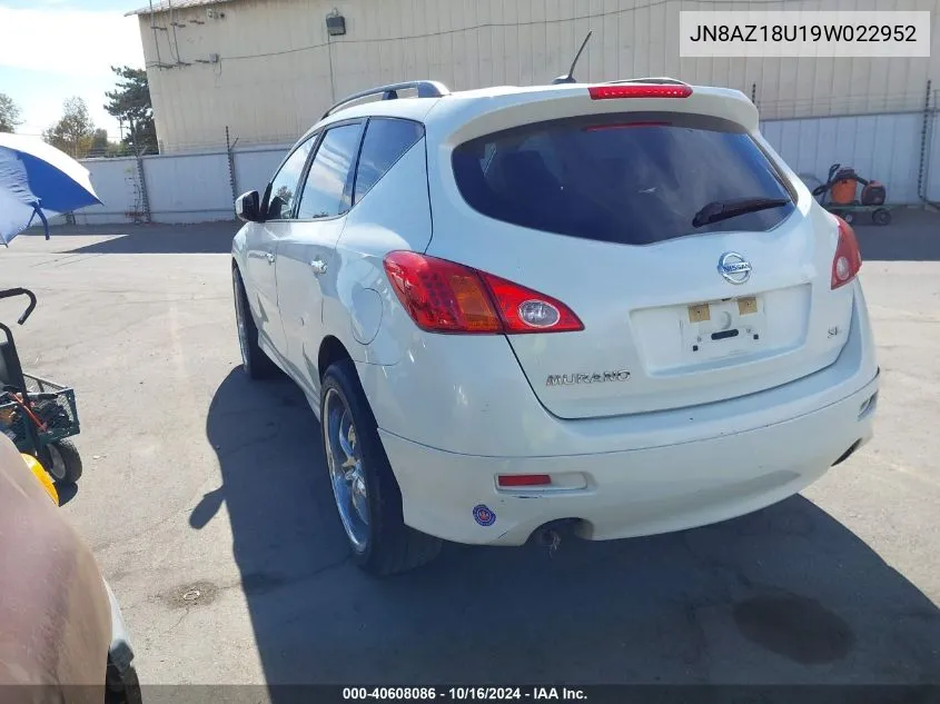 JN8AZ18U19W022952 2009 Nissan Murano Sl