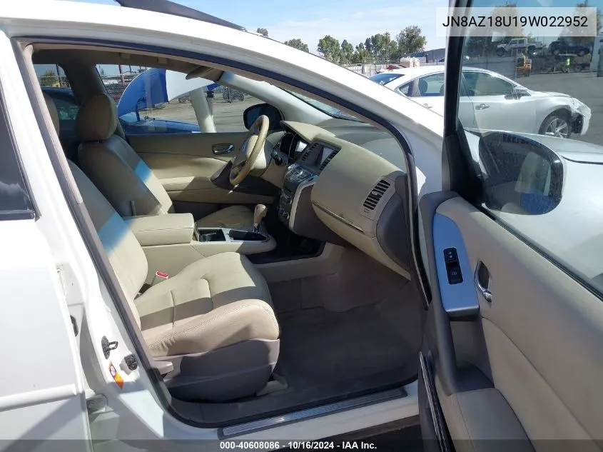 JN8AZ18U19W022952 2009 Nissan Murano Sl