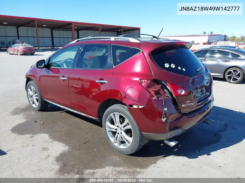 2009 Nissan Murano Le VIN: JN8AZ18W49W142777 Lot: 40619781