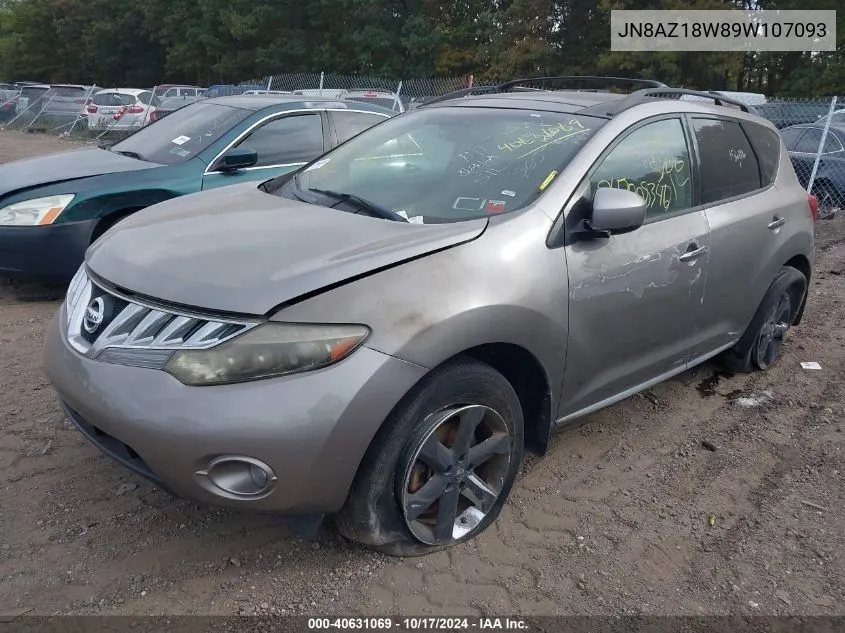 JN8AZ18W89W107093 2009 Nissan Murano Sl