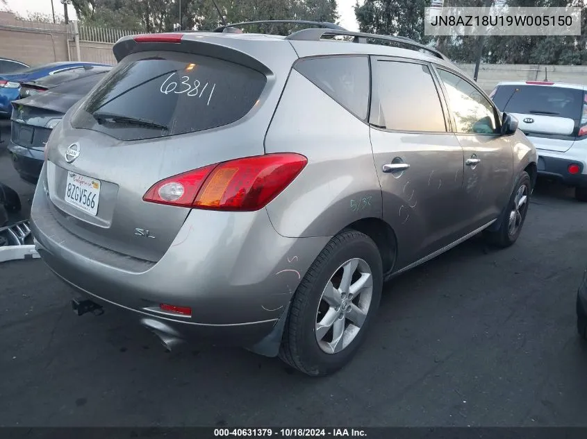 JN8AZ18U19W005150 2009 Nissan Murano Sl