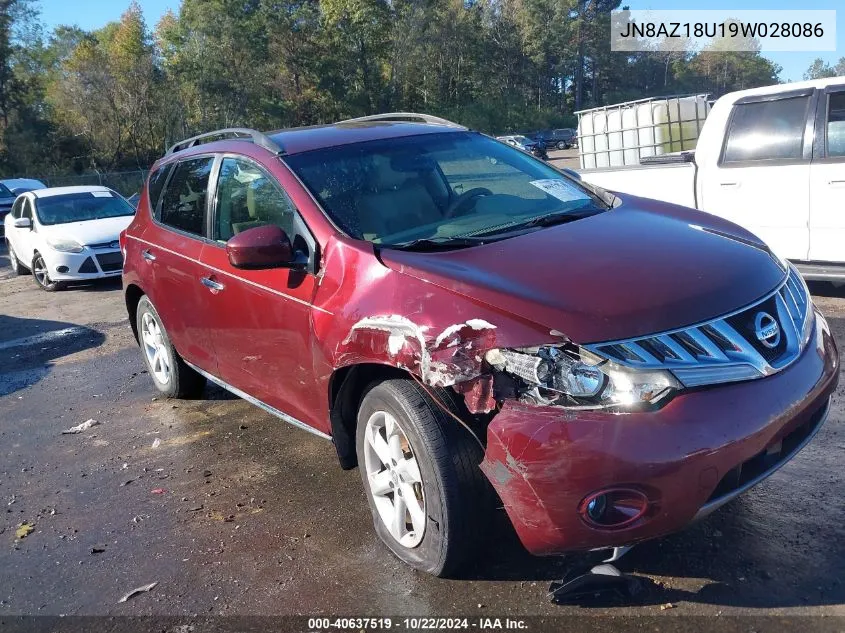 2009 Nissan Murano Sl VIN: JN8AZ18U19W028086 Lot: 40637519