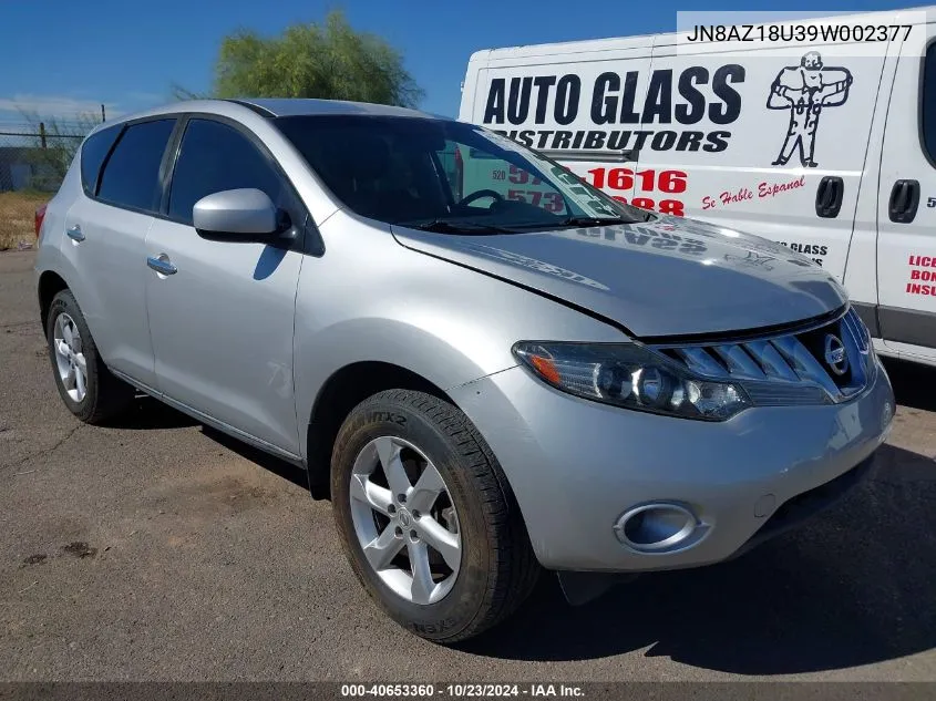 2009 Nissan Murano S VIN: JN8AZ18U39W002377 Lot: 40653360