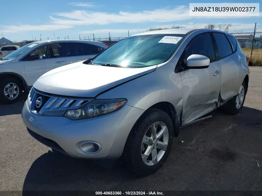 2009 Nissan Murano S VIN: JN8AZ18U39W002377 Lot: 40653360