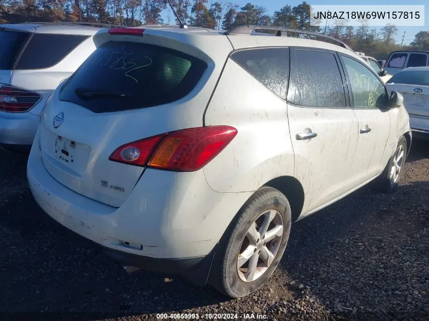 2009 Nissan Murano S VIN: JN8AZ18W69W157815 Lot: 40659993